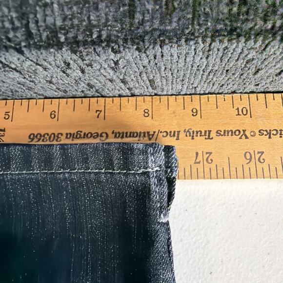 Chico’s Large 14 Blue Women’s Denim Jeans Rhinestones platinum 80's sandra crop - Picture 12 of 13